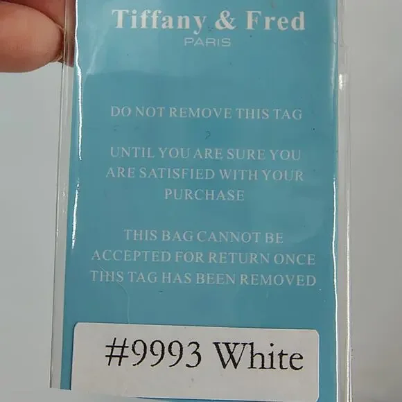 Tiffany & Fred Smooth Leather String Cord Knot Statement White Shoulder Bag - Picture 16 of 16